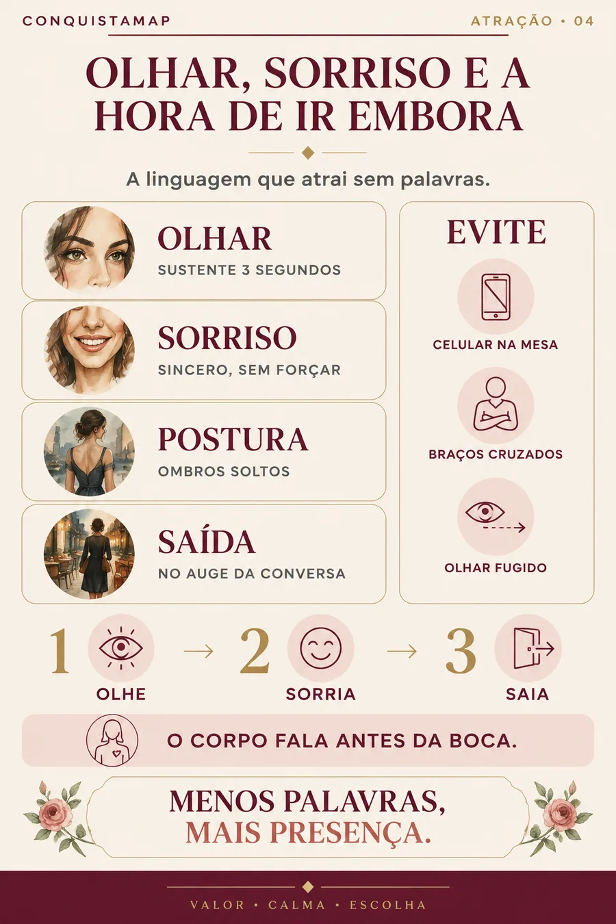 Ficha CONQUISTAMAP 04 — Olhar, sorriso e a hora de ir embora