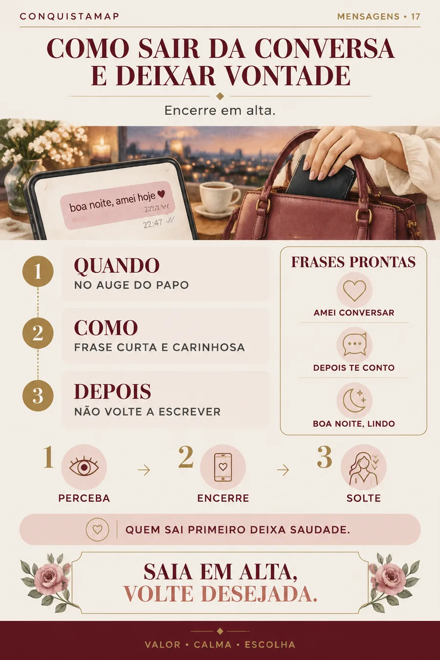 Ficha CONQUISTAMAP 17 — Como sair da conversa e deixar vontade