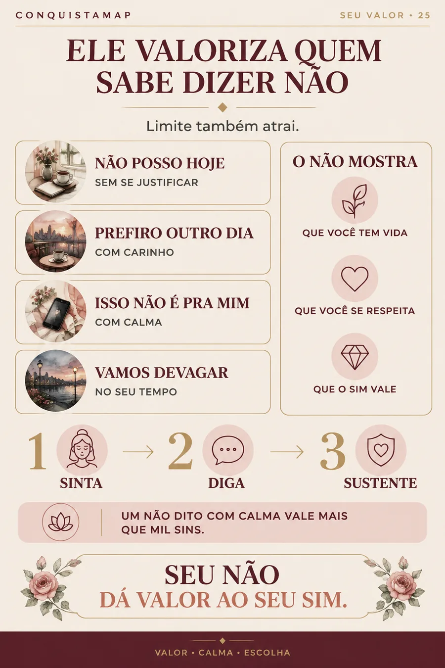 Ficha CONQUISTAMAP 25 — Ele valoriza quem sabe dizer não