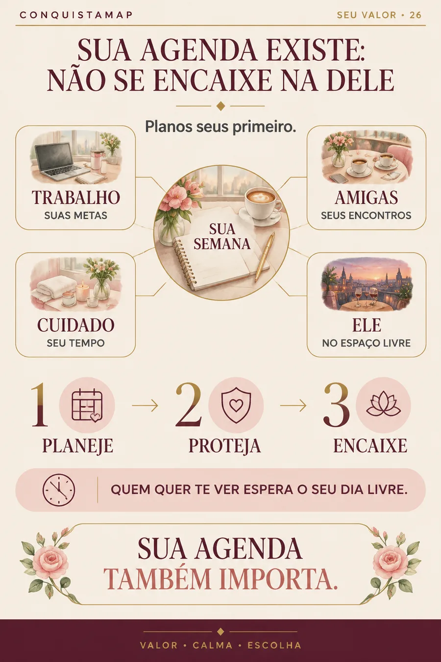 Ficha CONQUISTAMAP 26 — Sua agenda existe: não se encaixe na dele