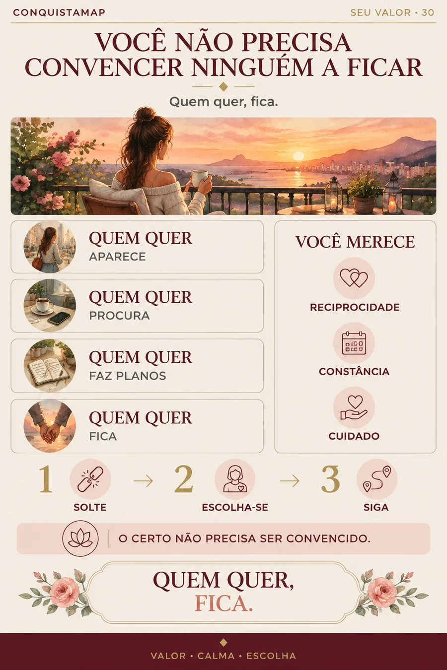 Ficha CONQUISTAMAP 30 — Você não precisa convencer ninguém a ficar